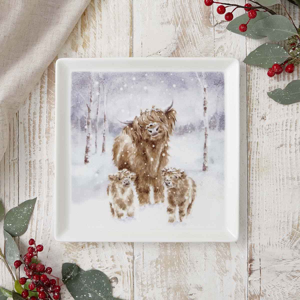 Wrendale Designs Highland Star Square Plate image number null